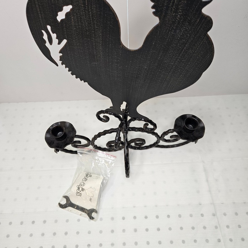 Southern Living at Home Rustic‎ Rooster Iron Candelabra Double Arm Candle Holder